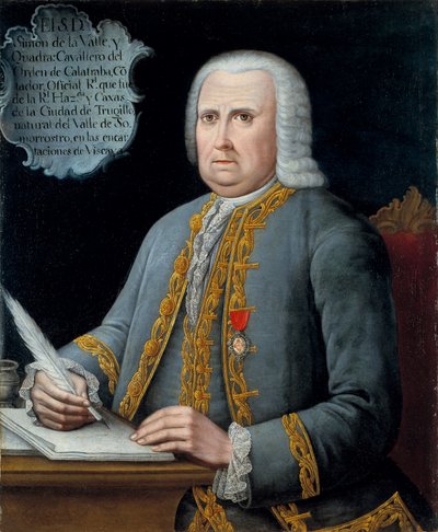 Portraits of Simon de la Valle y Cuadra and Maria by Unbekannt Unbekannt